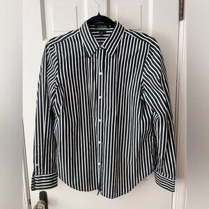 Black and white striped blouse Ralph Lauren size Medium